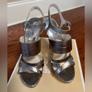 Michael Kors Silver and Brown Heels
